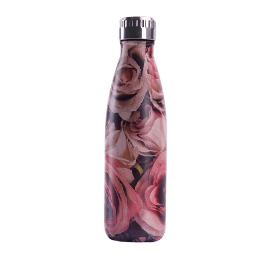 Floral Rose Gold Water Bottle