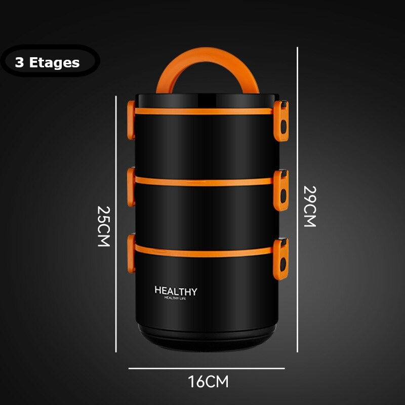 Box Isotherm Compartmentalized Orange 3 floor