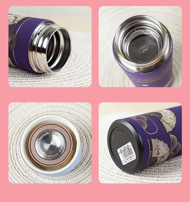 Purple Bottle Tea Infuser Compartment