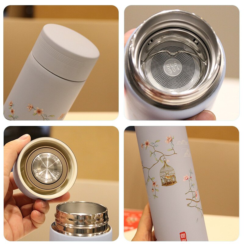 White Bottle Tea Infuser Compartment