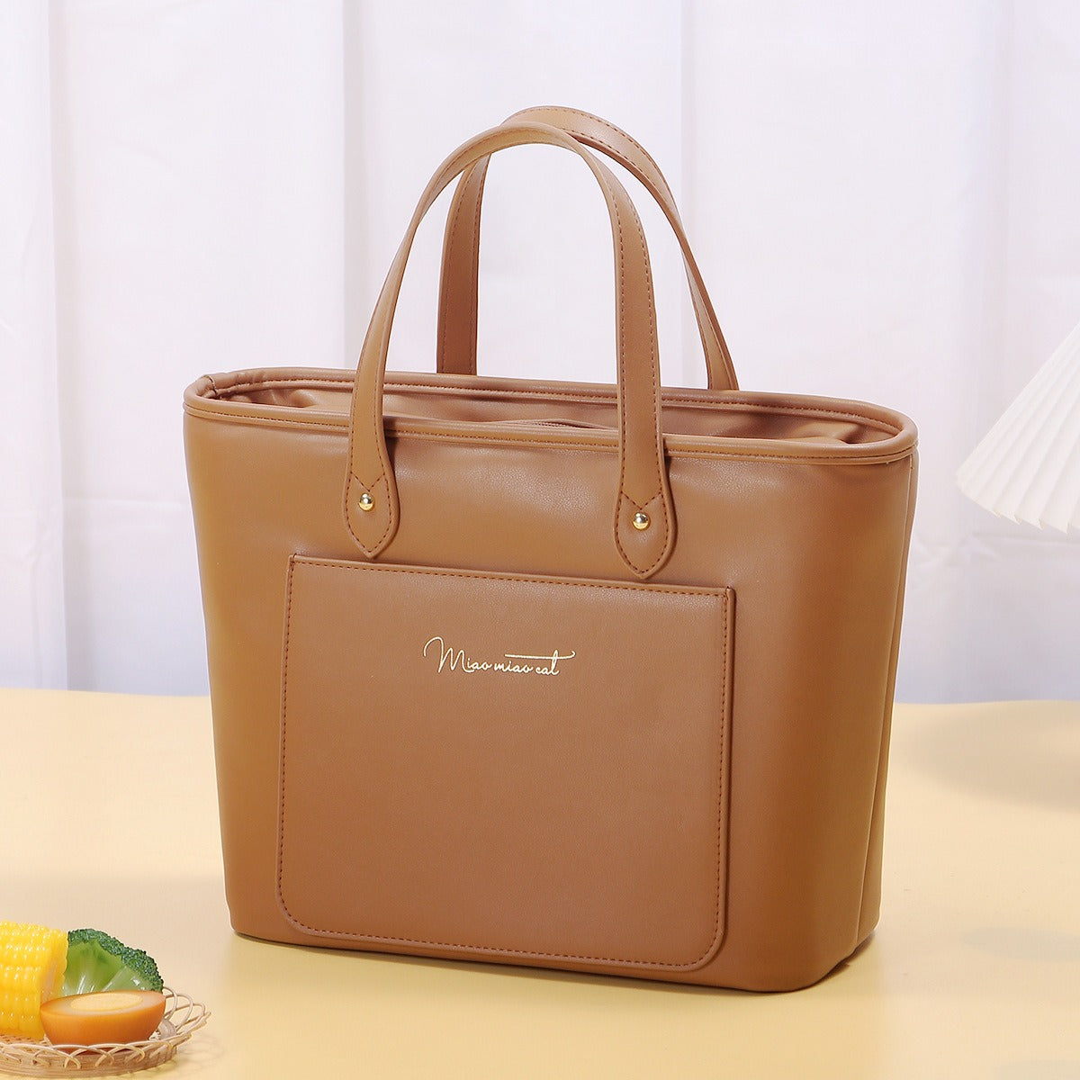 handbag isothermal brown leather woman