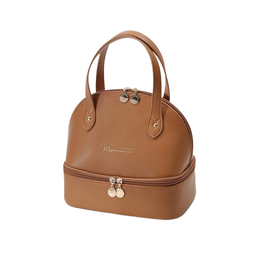 lunch bag brown leather