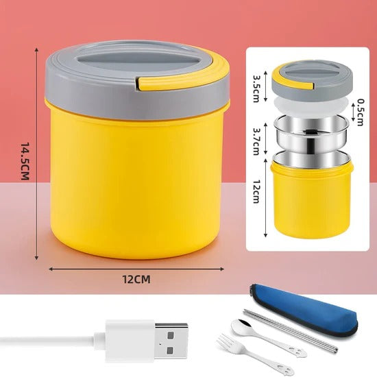 lunch bowl heating usb yellow size