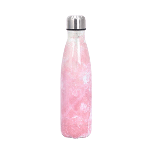 insulated Stainless Steel Water bottle pink marble