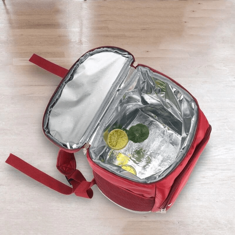 backpack isothermal red interior
