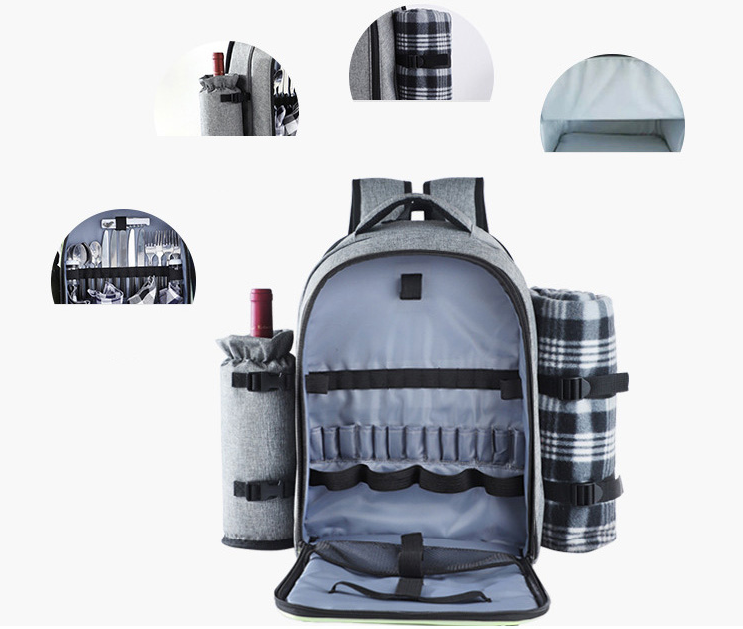 backpack picnic grey details