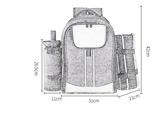 backpack picnic grey size