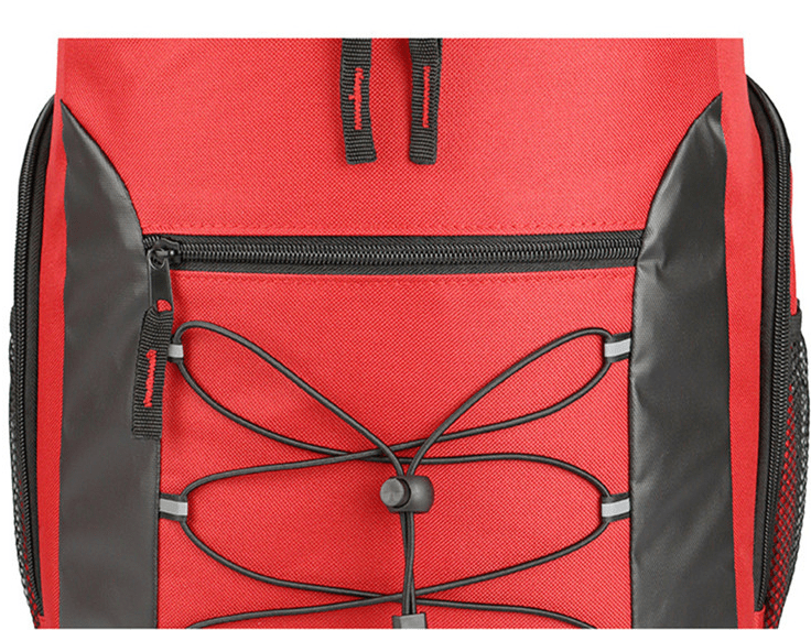 backpack trekking red closure