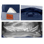 bag isothermal meal blue stripe details