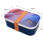 size lunch box bento blue