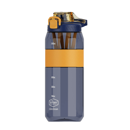 blue transparent sport bottle