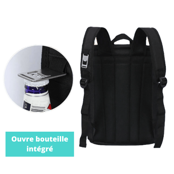 ouvre bouteille intégré sac à dos isotherme