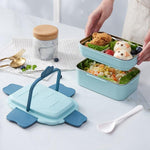 lunch box isotherme bleue repas avec compartiments