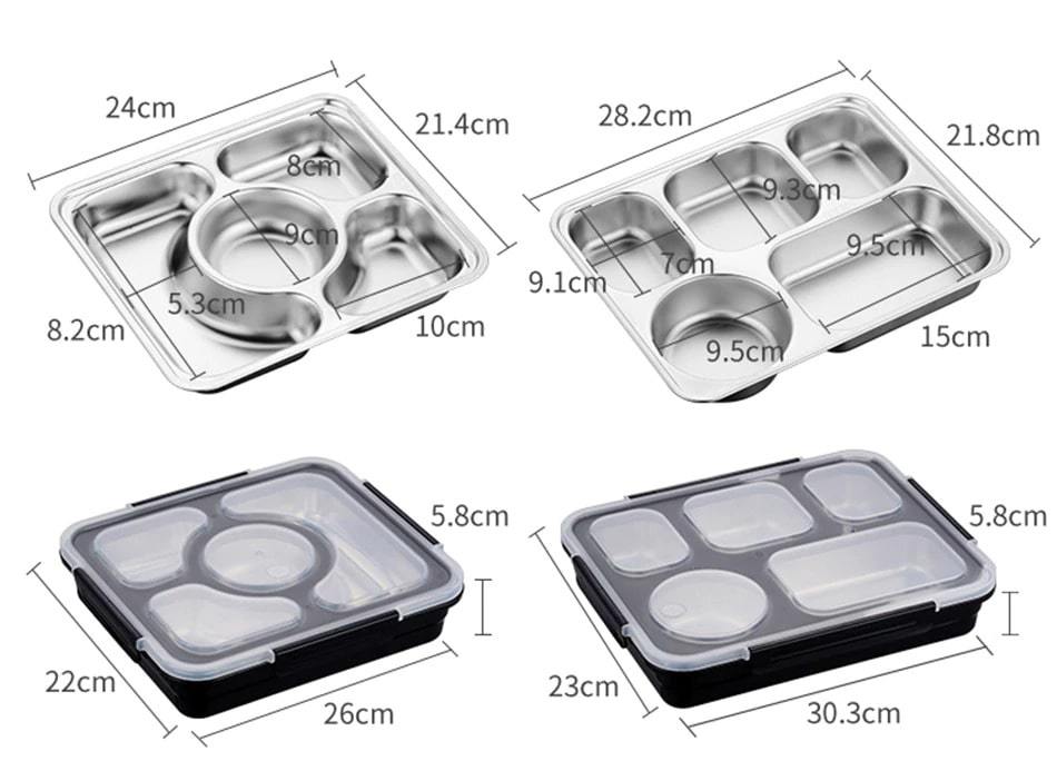 Dimension lunch box isotherme en inox