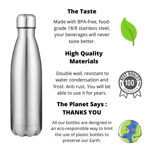 charasteristic stainless steel water bottle