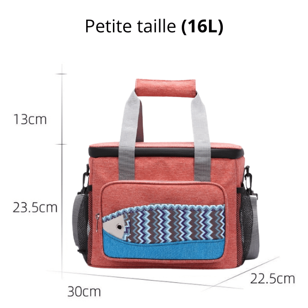 Glaciere souple rouge petite taille 16l dimension