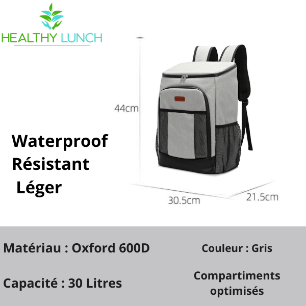 informations techniques sac à dos isotherme gris