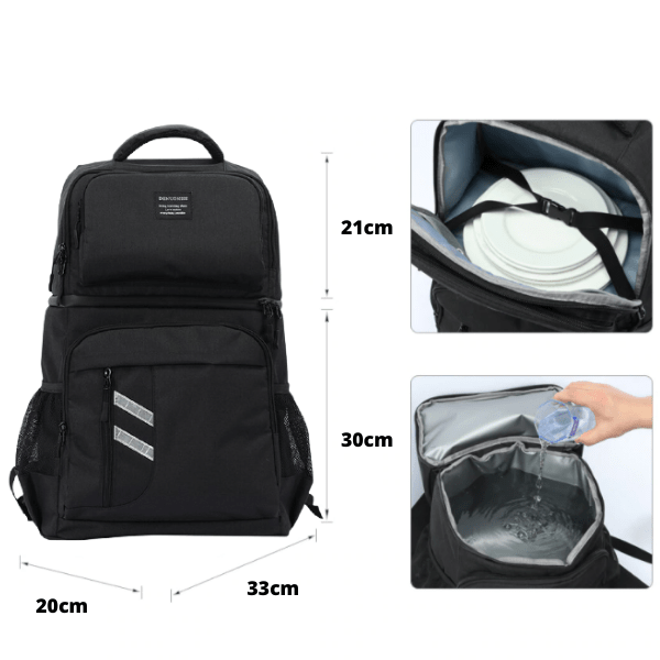 dimensions sac a dos isotherme 35 litres noir