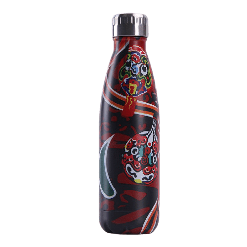 insulated stainless steel water bottle abstract art pattern - metal bottle abstract art