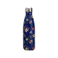 insulated stainless steel water bottle blue colorful flowers - metal bottle blue flowers