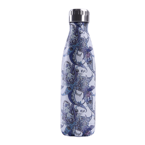 insulated stainless steel water bottle flower mosaic pattern - metal bottle flowers