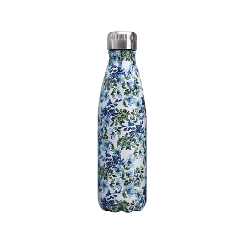 insulated stainless steel water bottle original flowers pattern - metal bottle