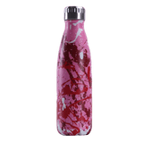 insulated stainless steel water bottle red and pink paint pattern - metal bottle red and pink