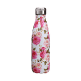 insulated stainless steel water bottle white and pink roses pattern - metal bottle roses pattern