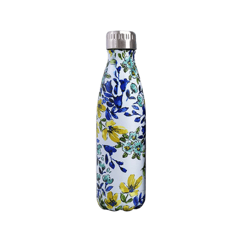 insulated stainless steel water bottle wild flowers pattern - metal bottle wild flowers