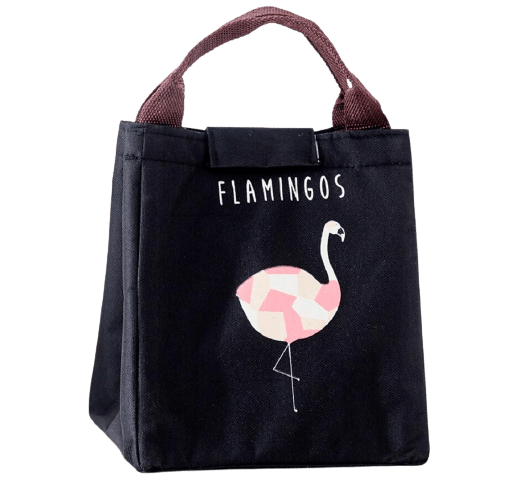 lunch-bag-black-flamingos