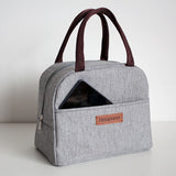 lunch bag isothermal grey pocket front