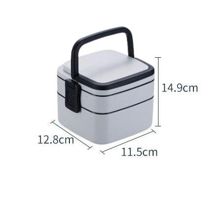 lunch box bento isotherme carre gris dimension