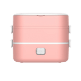 Lunch box electrique rose avec deux etages
