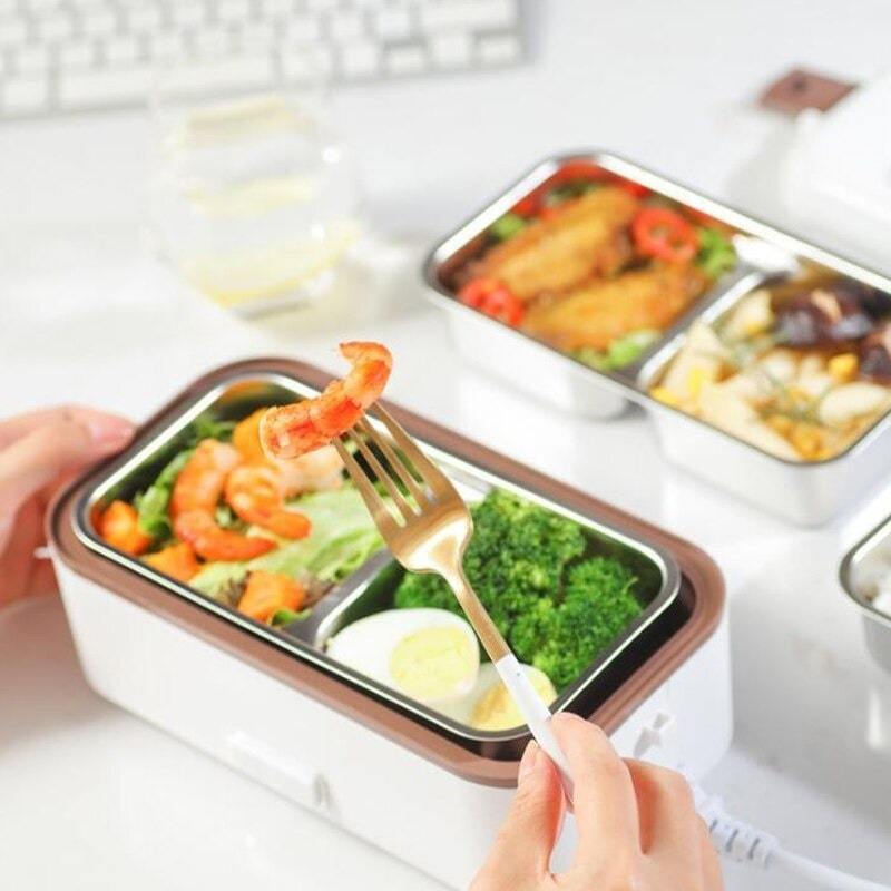 Lunch box chauffante compartiment en acier inoxydable