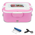 lunch box heating pink truck car