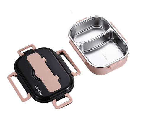 lunch box isotherme inox rose deux compartiments