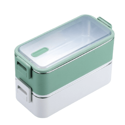 lunch box isotherme acier inoxydable verte et blanche