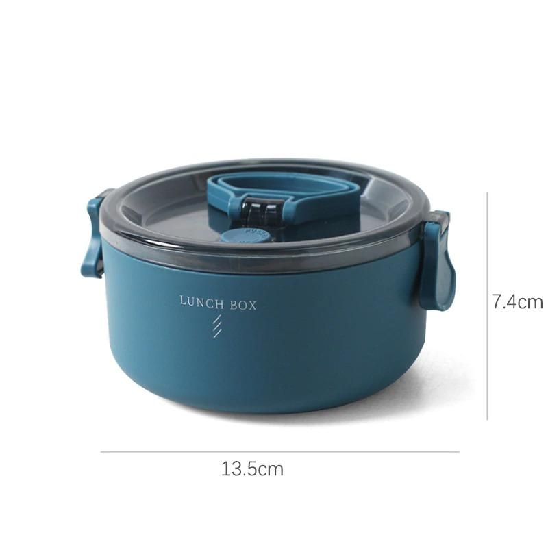 lunch box isotherme ronde bleu avec dimension