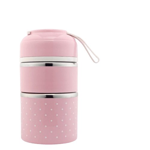 Lunch box isotherme rose deux compartiments