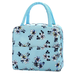 sac isotherme pour repas bleu avec fleurs blanches et bleues