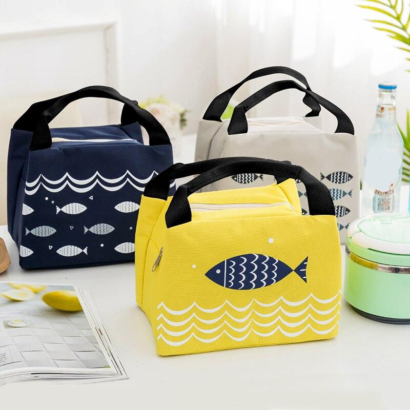 trois modeles sac isotherme repas motif poisson