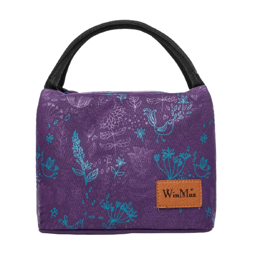 sac isotherme pour repas violet motif nature