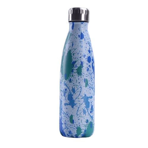 stainless steel water bottle Blue and Green Paint 17oz
