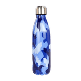 insulated stainless steel water bottle blue camouflage
