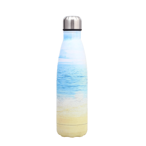 insulated stainless steel water bottle beach landscape pattern bora bora