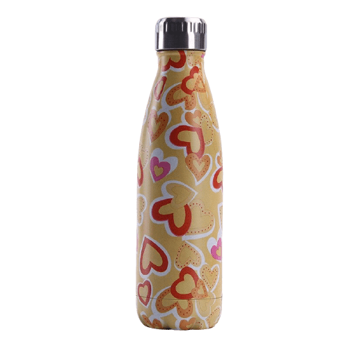 insulated water bottle colorful heart