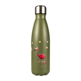 insulated stainless steel water bottle crazy green flamingo