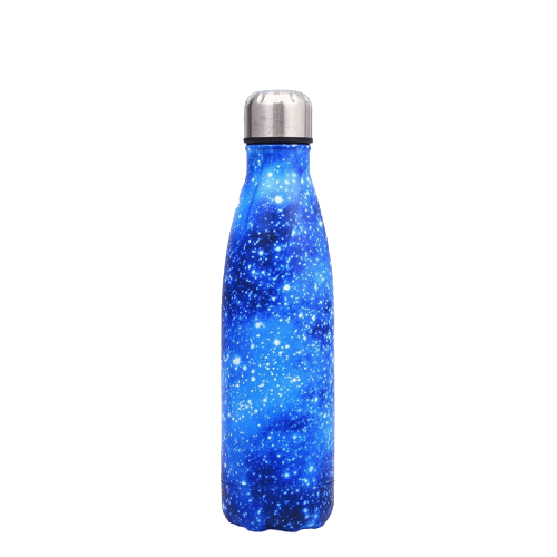 insulated stainless steel water bottle blue light and deep sky with stars