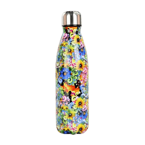 insulated stainless steel water bottle fantastic flower
