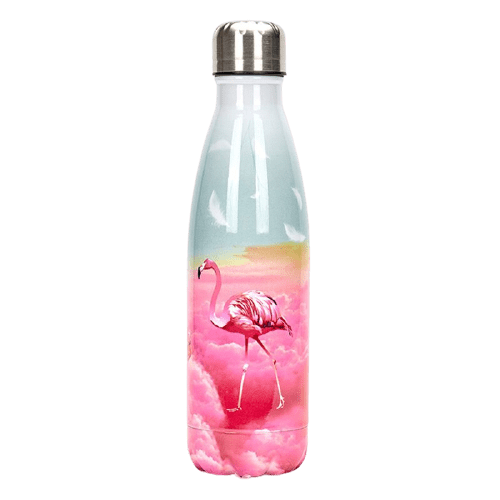 insulated stainless steel water bottle flamingo cloud